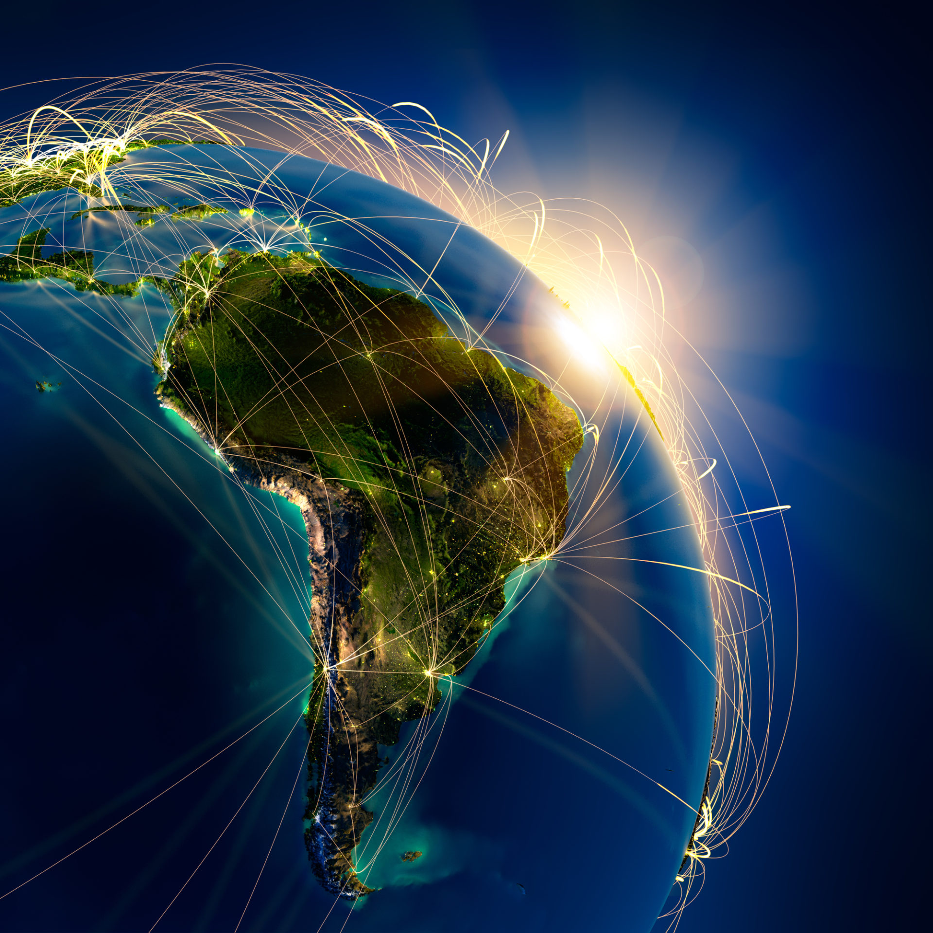 main air routes in south america
